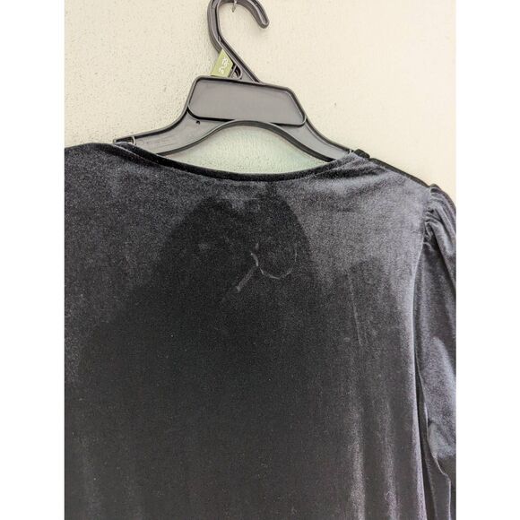 Ava & Viv 1X navy blue velvet dress with flower applique - Picture 8 of 8